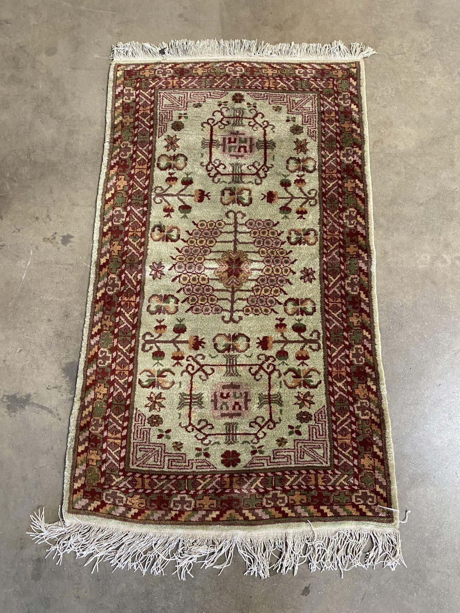 Post War Persian Style Runner Hand Loom 1950s Rug Runner - 8