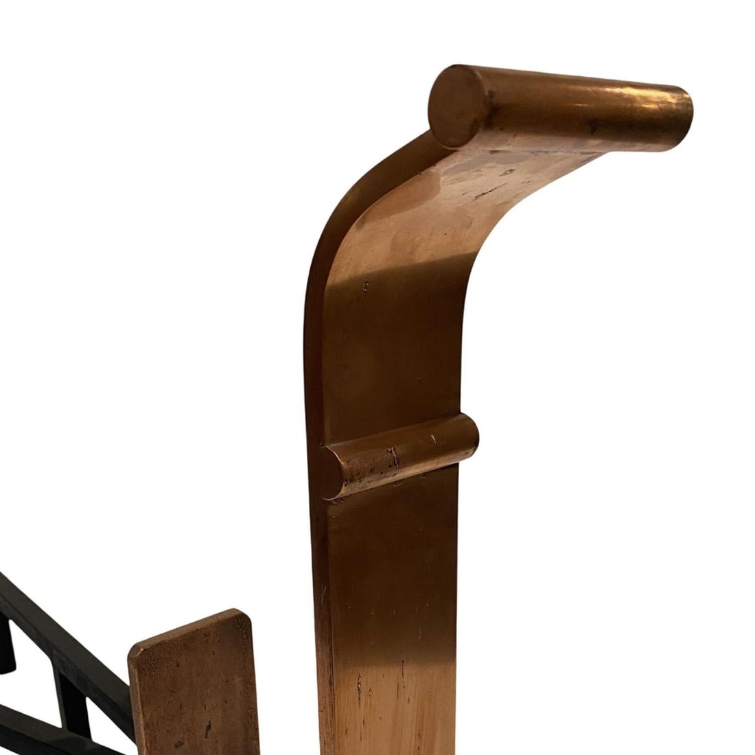 High Style Art Deco Modernist Copper and Iron Firedogs / Andirons , Pair - 6