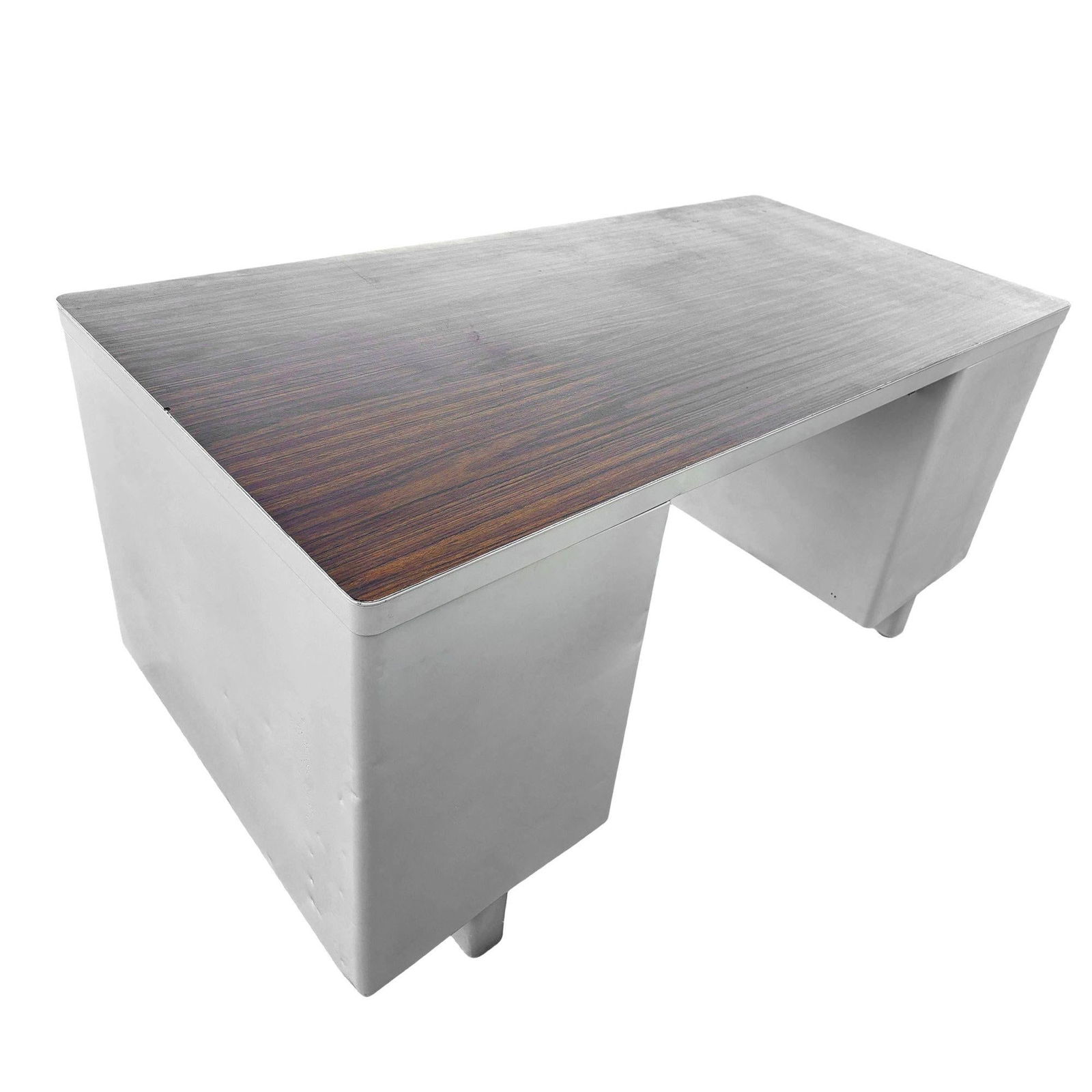 Mid Century White Steel Tanker Des w/ Formica Top by Globe-Wernicke - 10