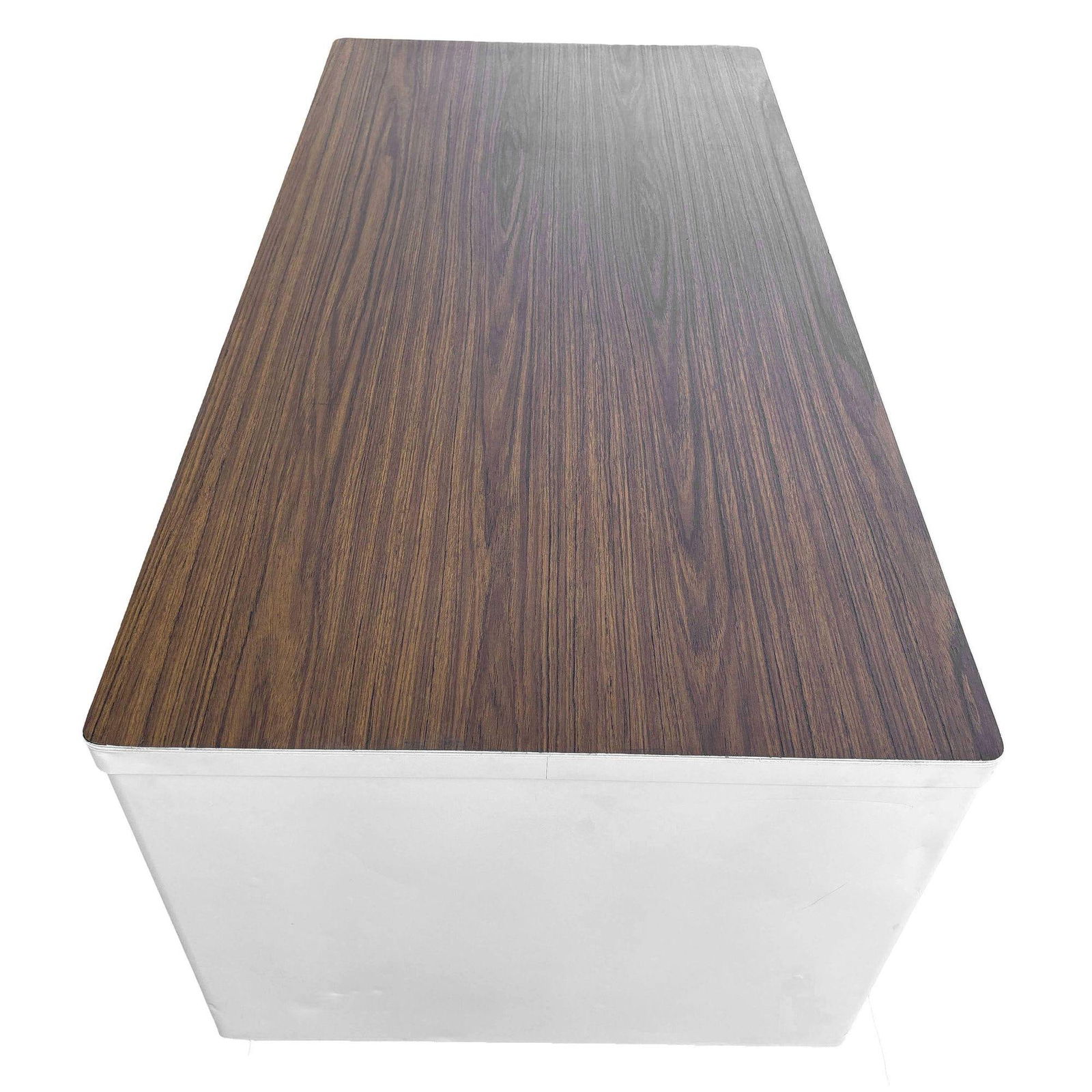 Mid Century White Steel Tanker Des w/ Formica Top by Globe-Wernicke - 3