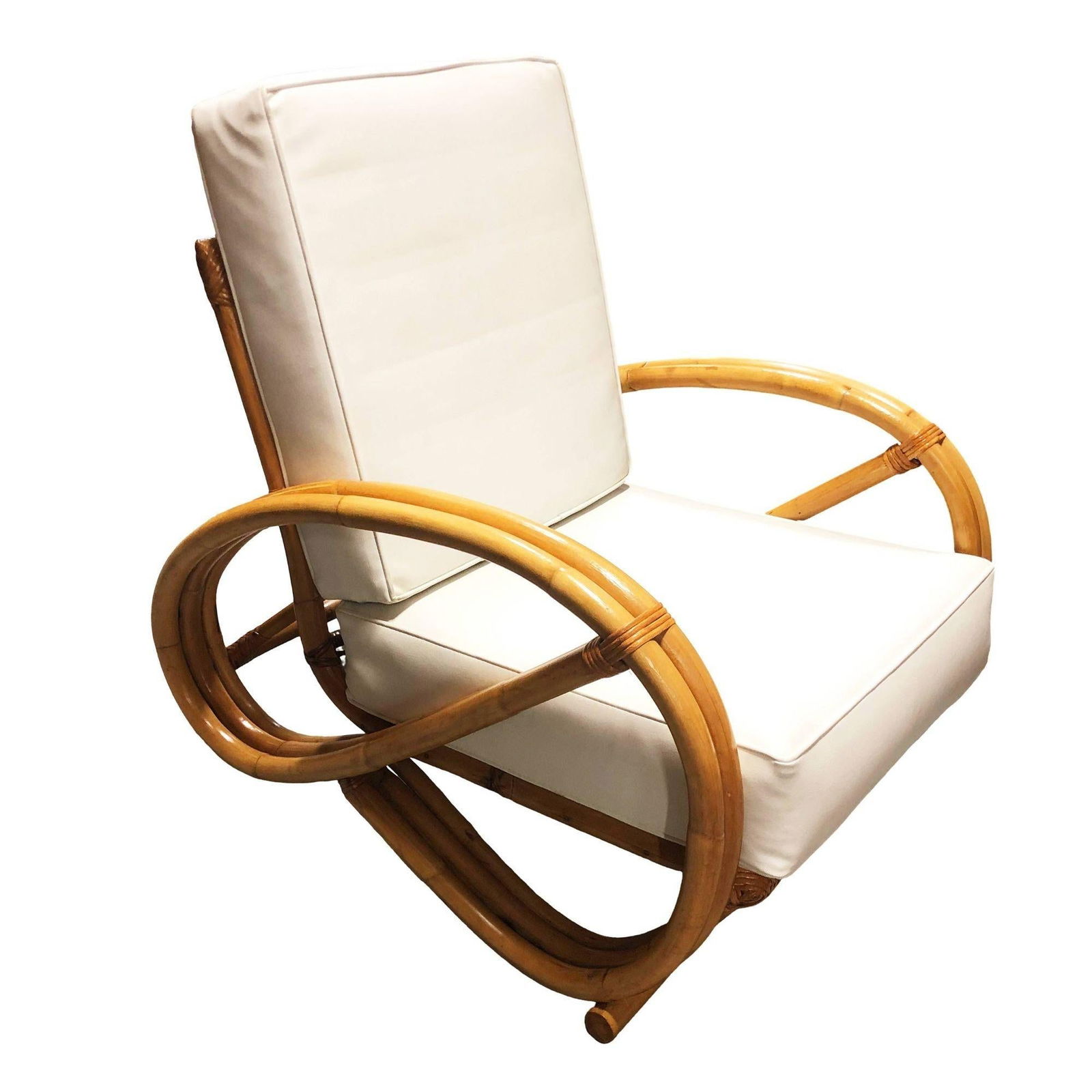 Restored 2-Strand 3/4 Pretzel Rattan Sectional Sofa w/ Lounge Chair - 12