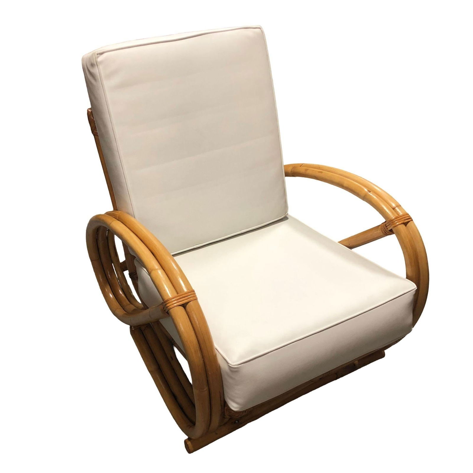 Restored 2-Strand 3/4 Pretzel Rattan Sectional Sofa w/ Lounge Chair - 13