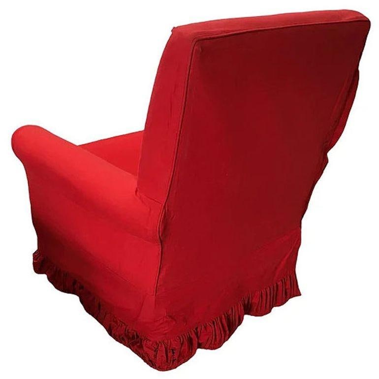 White Muslim Cloth Club Chair W/ Red Cover from Red Corner Movie 1997 - 5