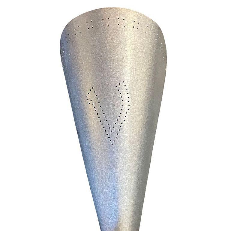 Mid-century Googie Modern Brushed Aluminum Torchiere Wall Sconce, 4 Available - 5