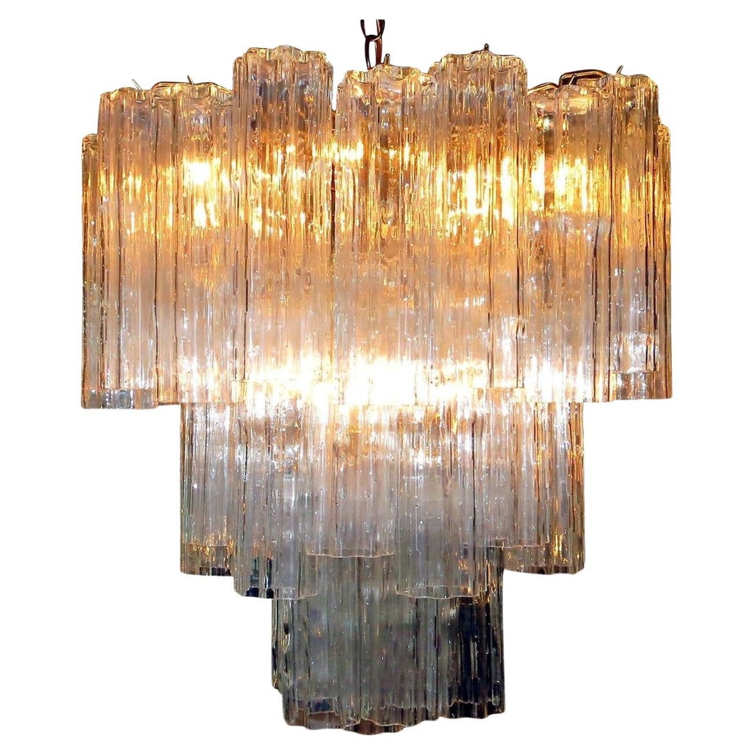 Murano Glass Tronchi Pendant Chandelier by Venini - 7