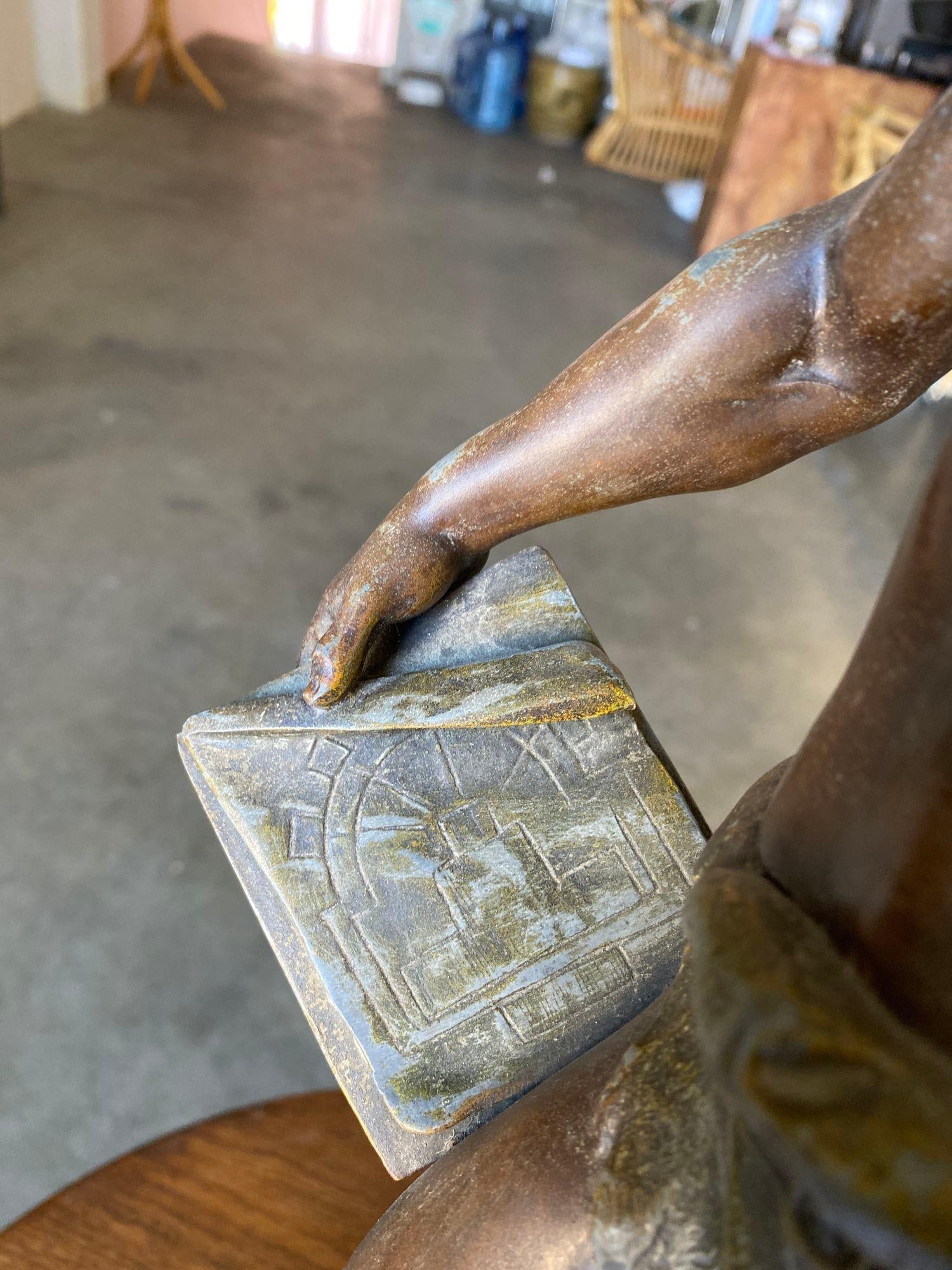 French "Le Travail" Hammership Spelter Sculpture by Francois Moreau, Circa 1900 - 14