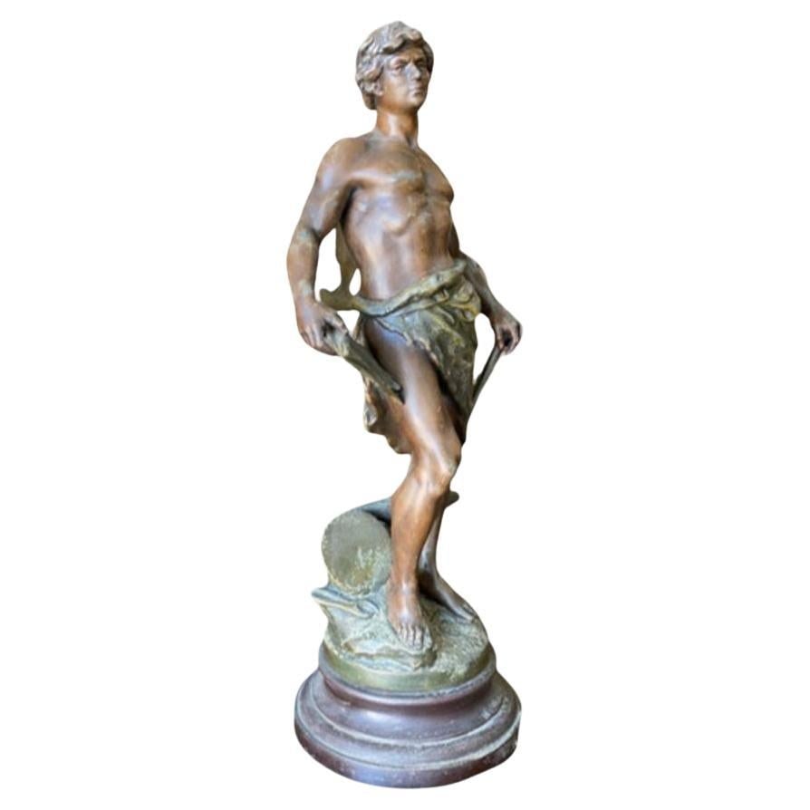 French "Le Travail" Hammership Spelter Sculpture by Francois Moreau, Circa 1900 - 7