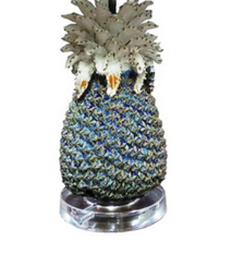 Modern Ceramic Pineapple Lamp With Large Shade W/ Shade - 6
