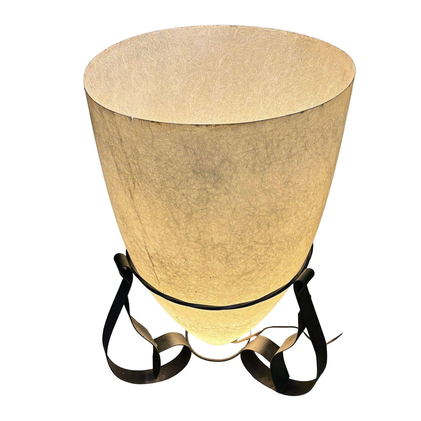 Large 2' 4" Mid Century Fiberglass Cone Shade Spanish Colonial Lamp - 16