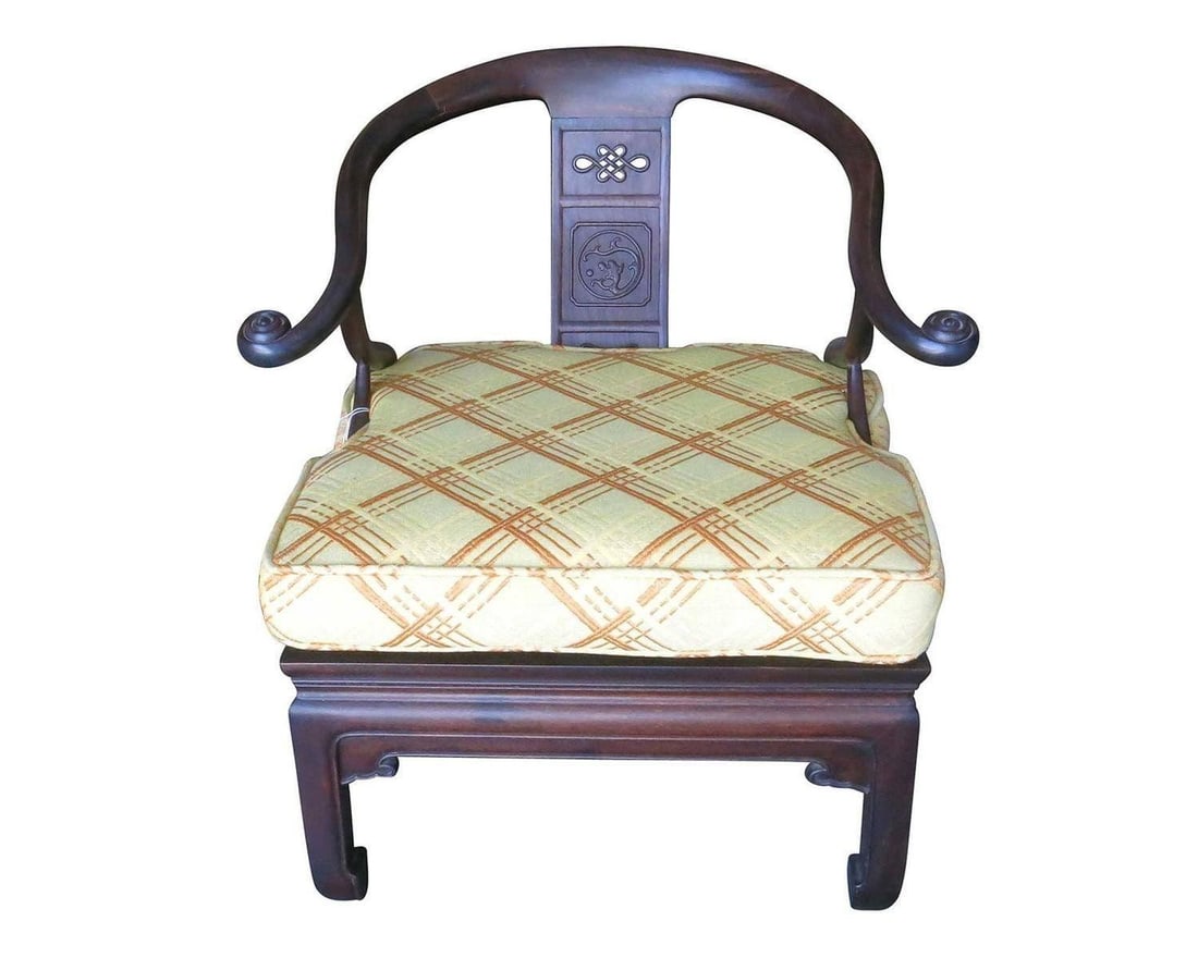 James Mont Style Horseshoe Lounge Chairs, Pair - 4