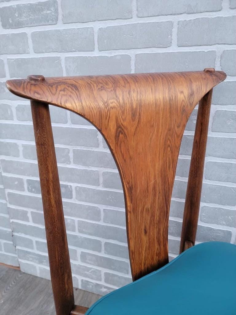 Mid Century Modern Lawrence Peabody Dining Chair Newly Reupholstered In Leather - Set of 6 - 3