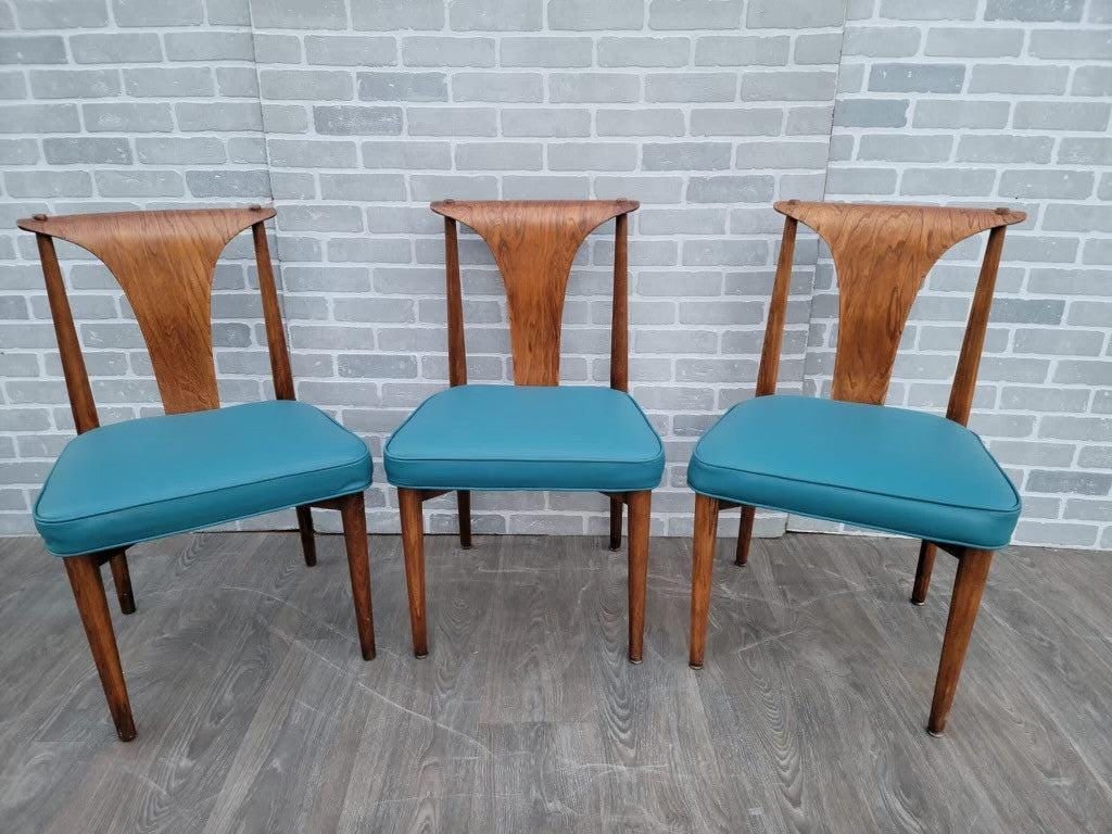 Mid Century Modern Lawrence Peabody Dining Chair Newly Reupholstered In Leather - Set of 6 - 4