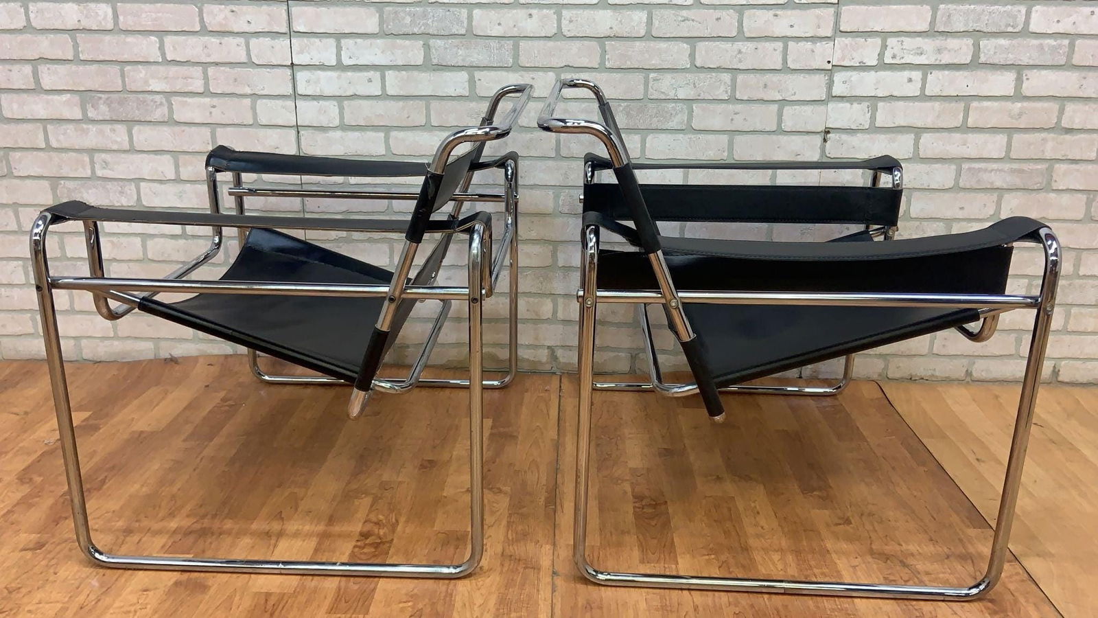 Mid Century Modern Wassily Armchair Attributed to Marcel Breuer - Pair - 8