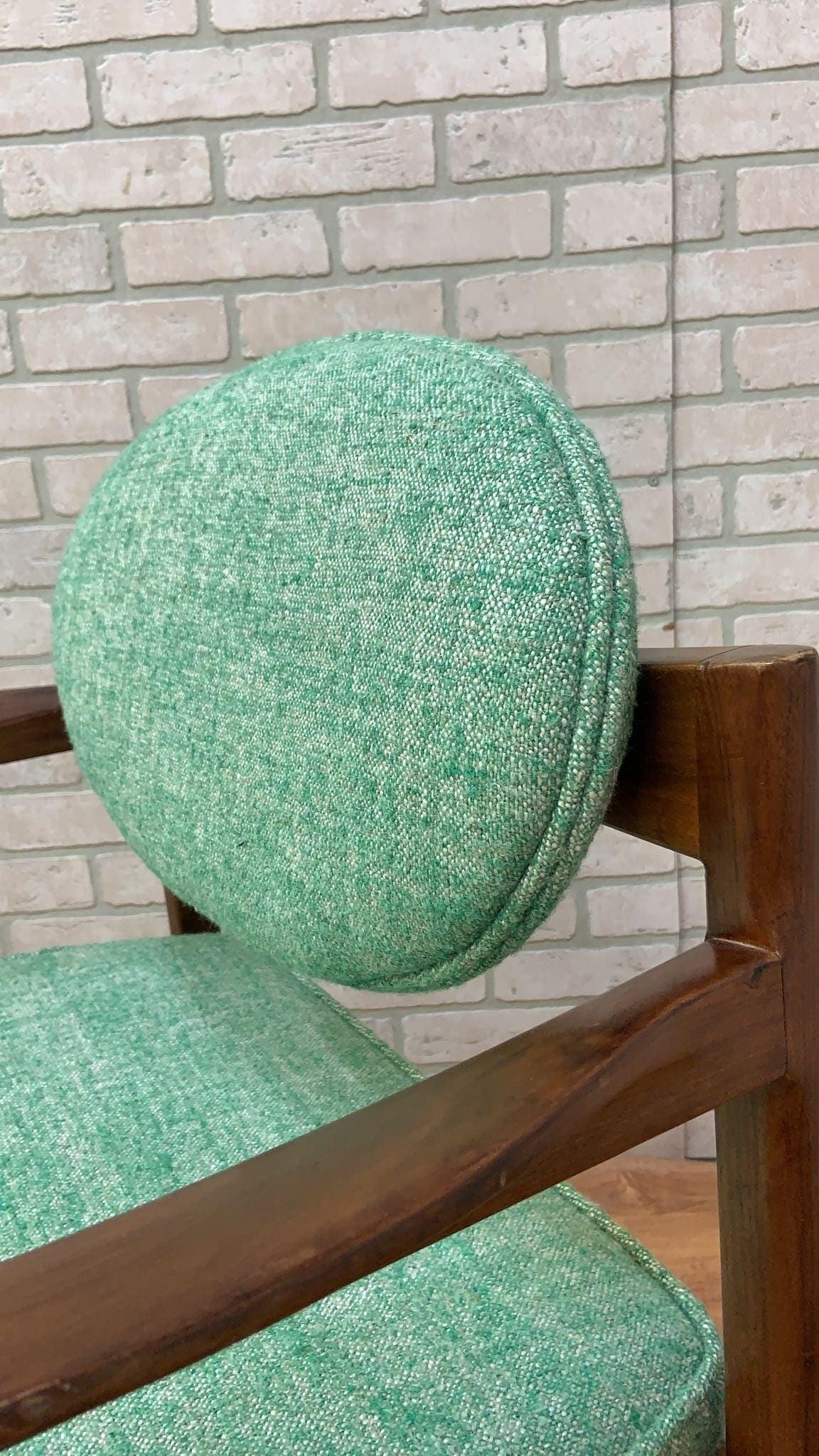 Mid Century Modern Oval Back Chairs by Jens Risom Newly Reupholstered - Pair - 5