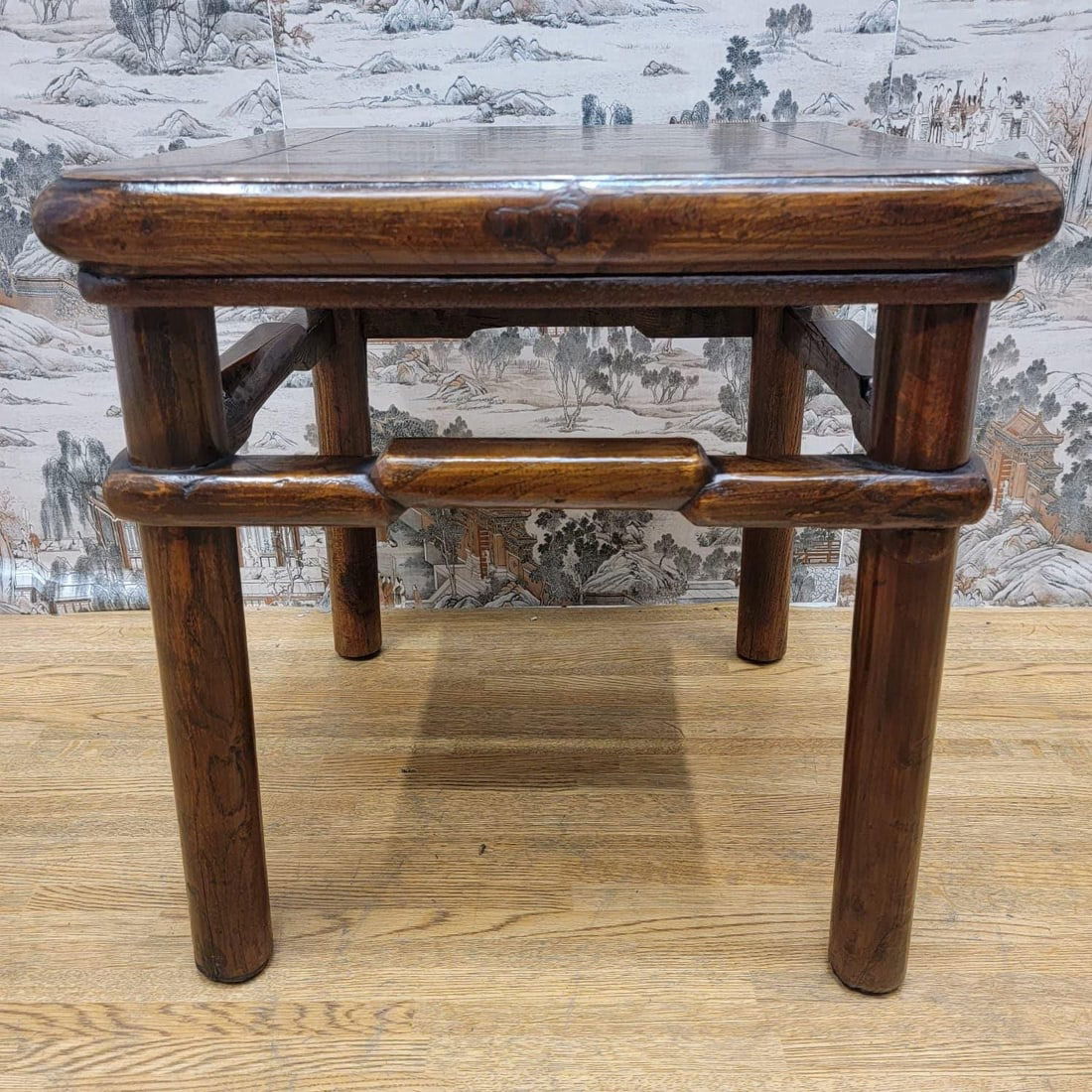 Antique Shanxi Province Geometric Frieze Elm Side Table - 3