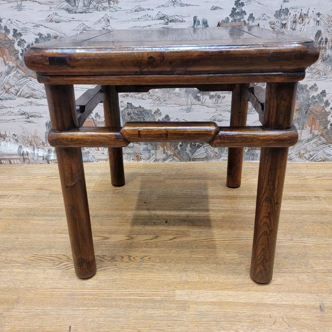 Antique Shanxi Province Geometric Frieze Elm Side Table - 5