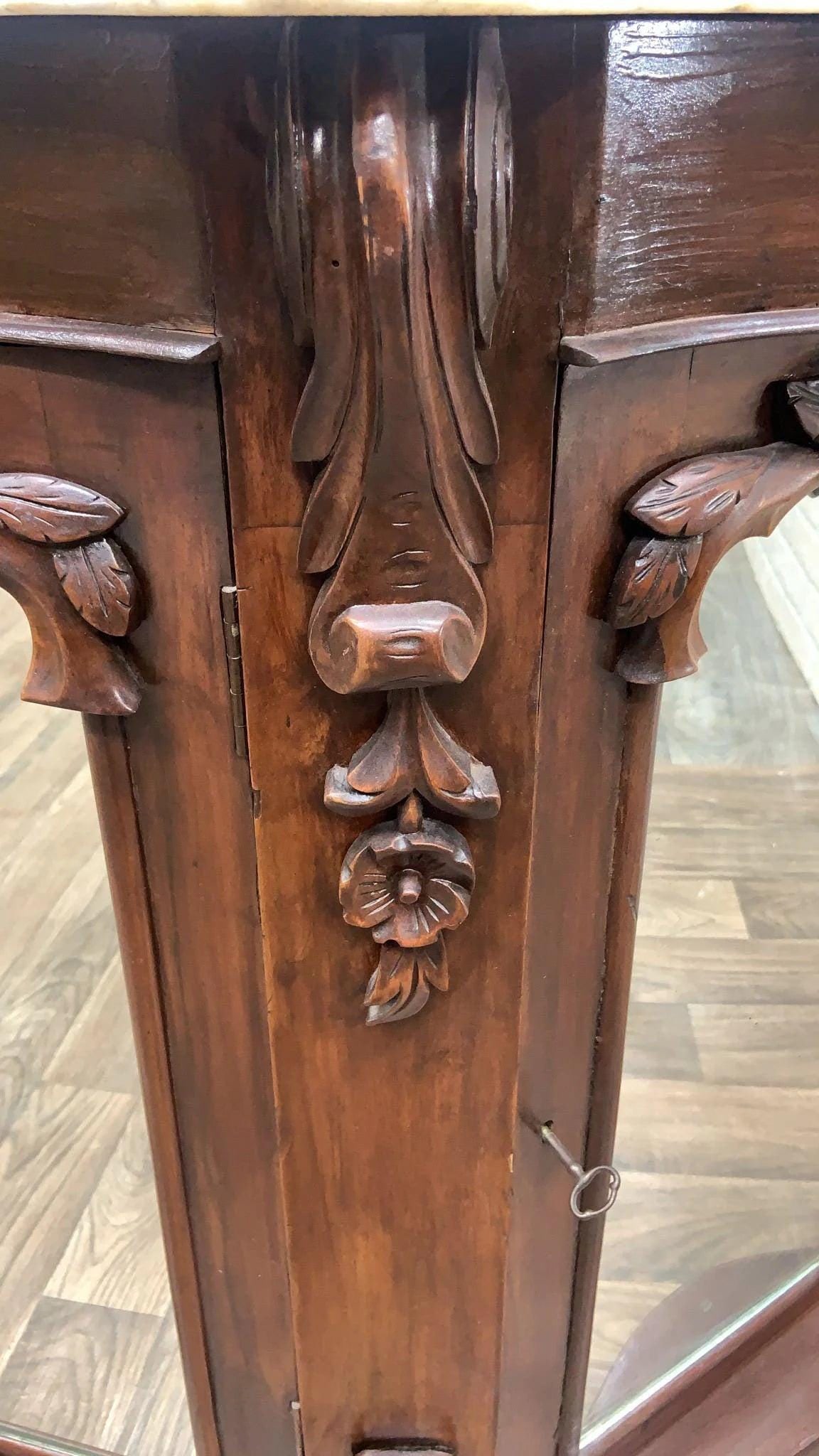 Antique American Empire Rosewood and Marble Top Sideboard Cabinet - 2