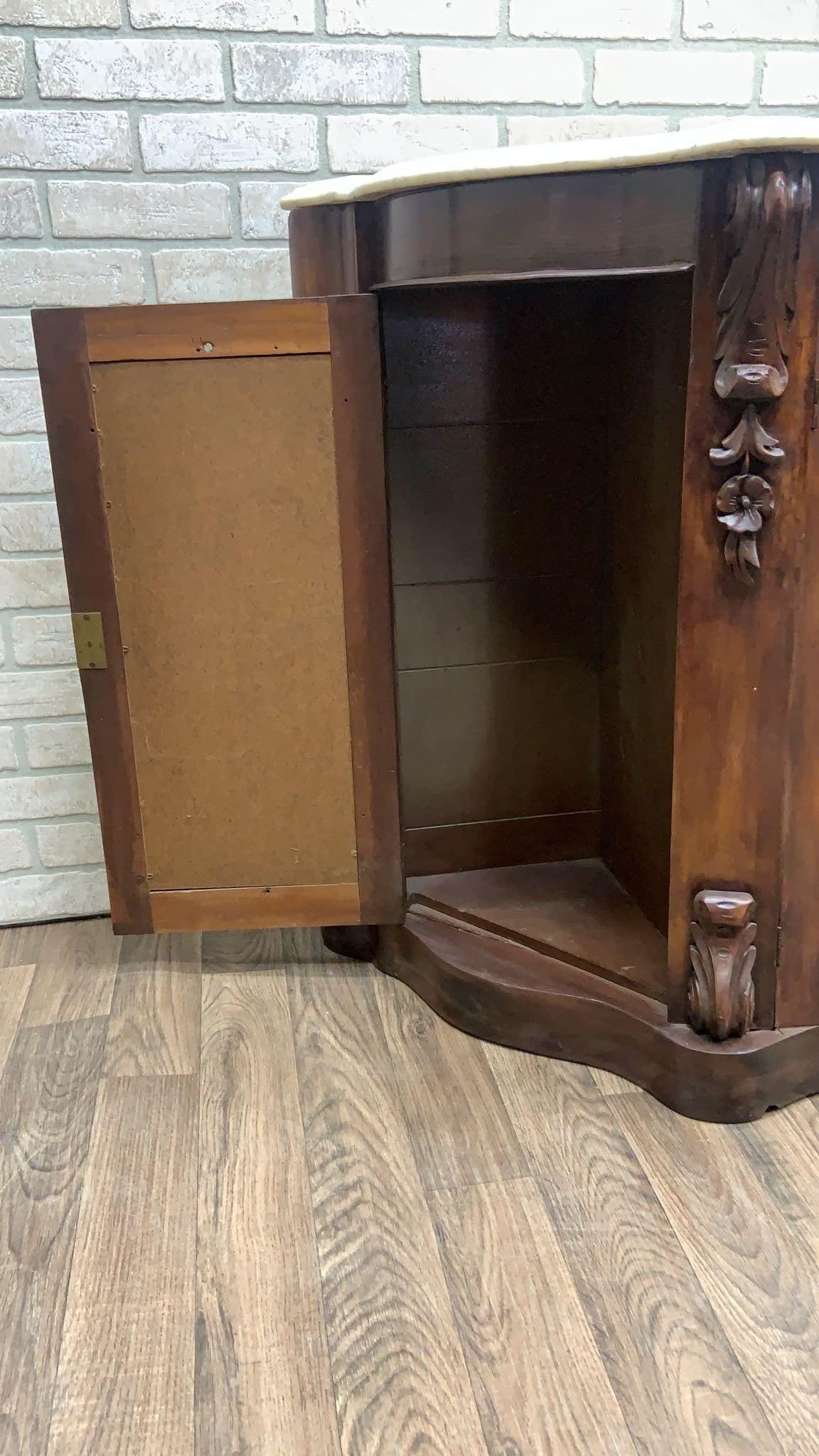 Antique American Empire Rosewood and Marble Top Sideboard Cabinet - 3