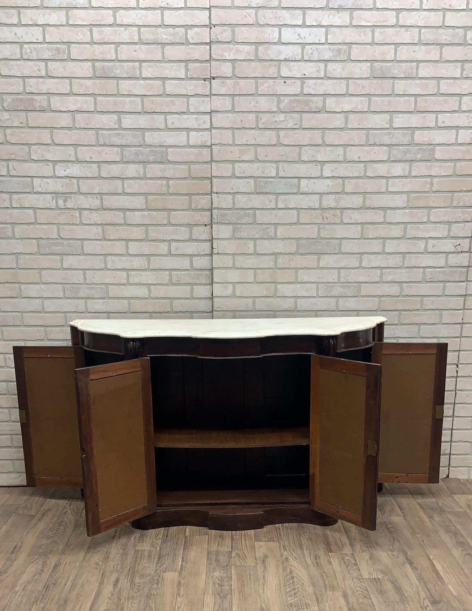 Antique American Empire Rosewood and Marble Top Sideboard Cabinet - 6