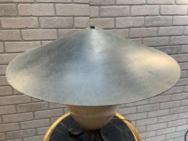 Vintage Karl Springer Style Ceramic Table Lamps With Metal Shades - Pair - 5