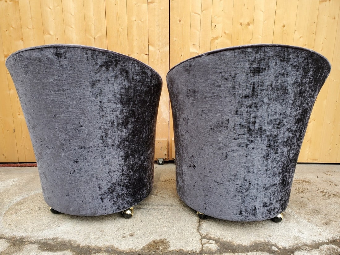 Mid Century Modern Barrel Back Chairs - Pair - 5