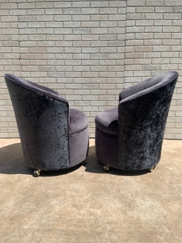 Mid Century Modern Barrel Back Chairs - Pair - 7