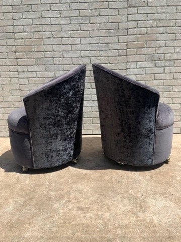 Mid Century Modern Barrel Back Chairs - Pair - 8