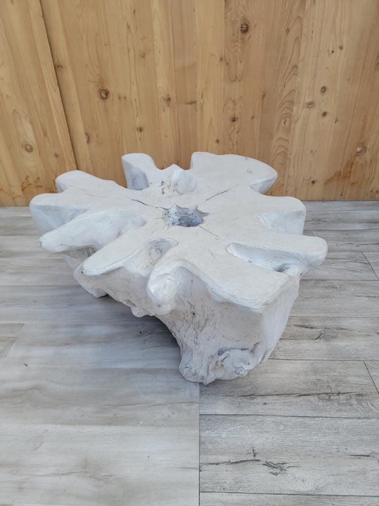 Vintage Bleached Teak Tree Root Sculpted Coffee Table - 5