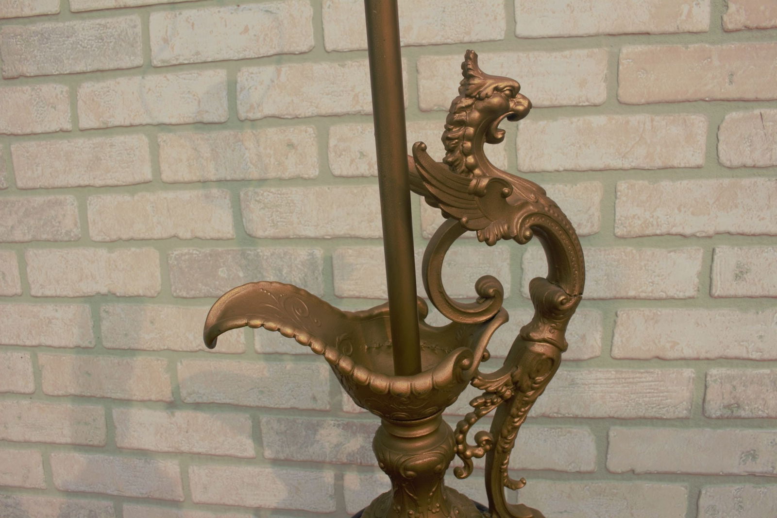 Antique French Art Nouveau Figural Ornate Cobalt Blue Table Lamp - 6