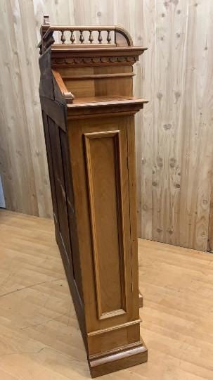 Antique Victorian Eastlake Walnut Bookcase Display Case - 3