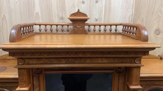 Antique Victorian Eastlake Walnut Bookcase Display Case - 4