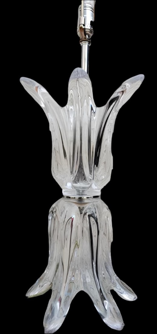 Mid Century Modern "Splash" Glass Lamps by Art Vannes France - Pair - 5