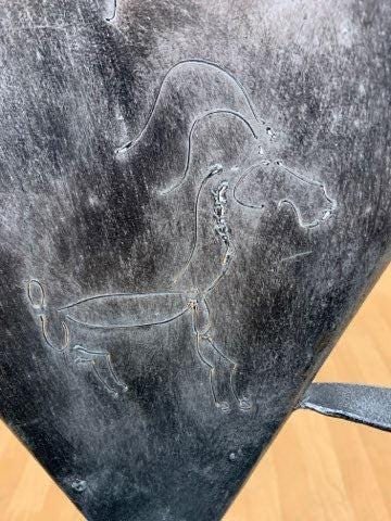 Vintage Metal Side Chair with Triangle Back and Round Seat - 10