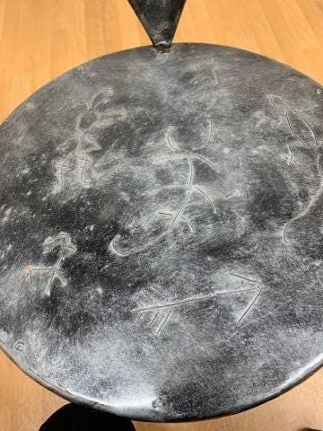 Vintage Metal Side Chair with Triangle Back and Round Seat - 9