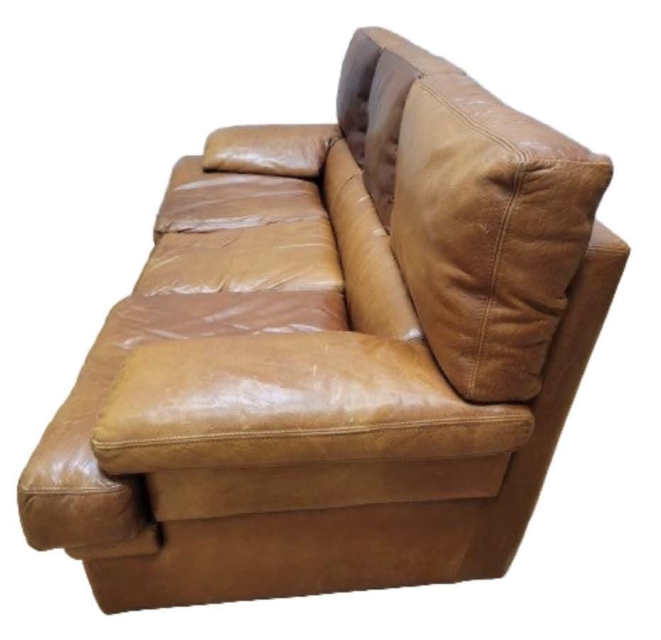 Vintage Italian Distressed Leather Sofa - 6