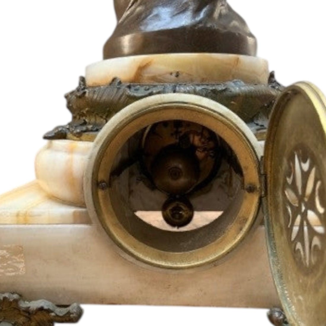 Antique French Louis XVI Style Albert Ernest Carrier Belleuse Figural Clock and 2 Candelabras - - 4