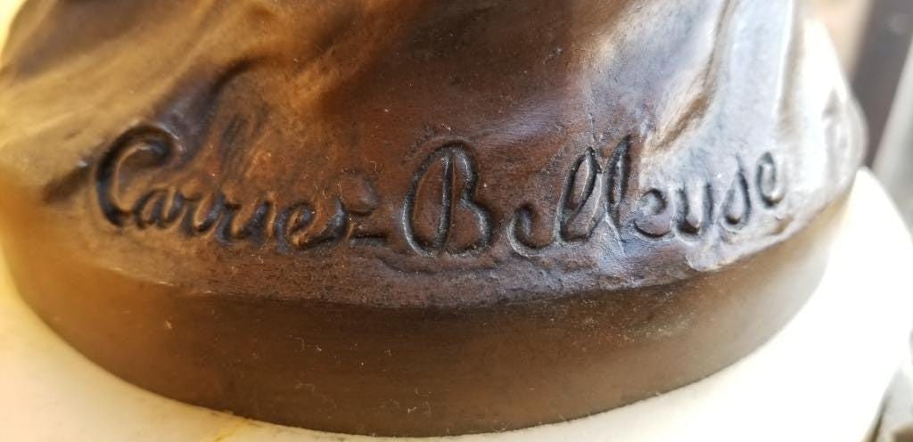 Antique French Louis XVI Style Albert Ernest Carrier Belleuse Figural Clock and 2 Candelabras - - 5