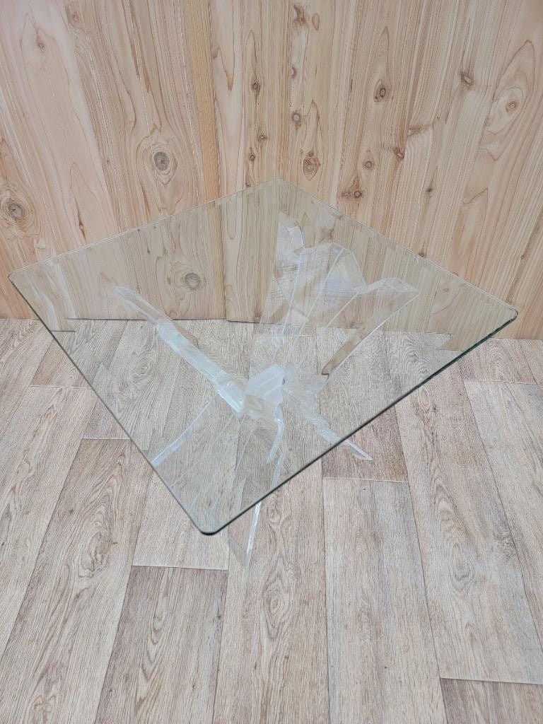 Mid Century Modern Carved Lucite Butterfly Side Table - 6