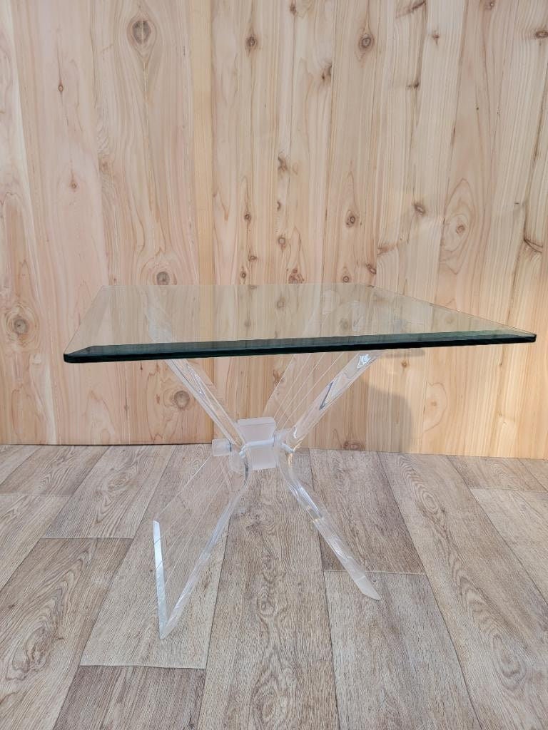 Mid Century Modern Carved Lucite Butterfly Side Table - 7