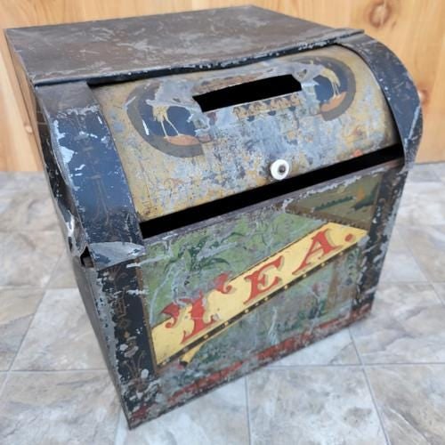 Antique Metal Large Tea Tin for General and County Stores - 2