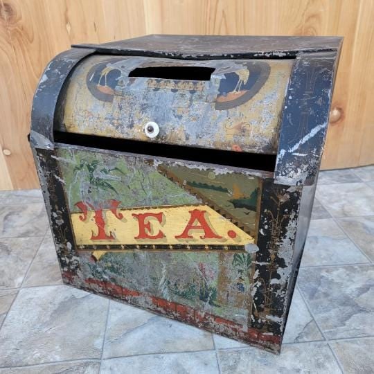 Antique Metal Large Tea Tin for General and County Stores - 3