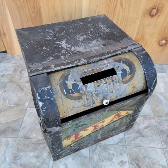 Antique Metal Large Tea Tin for General and County Stores - 6