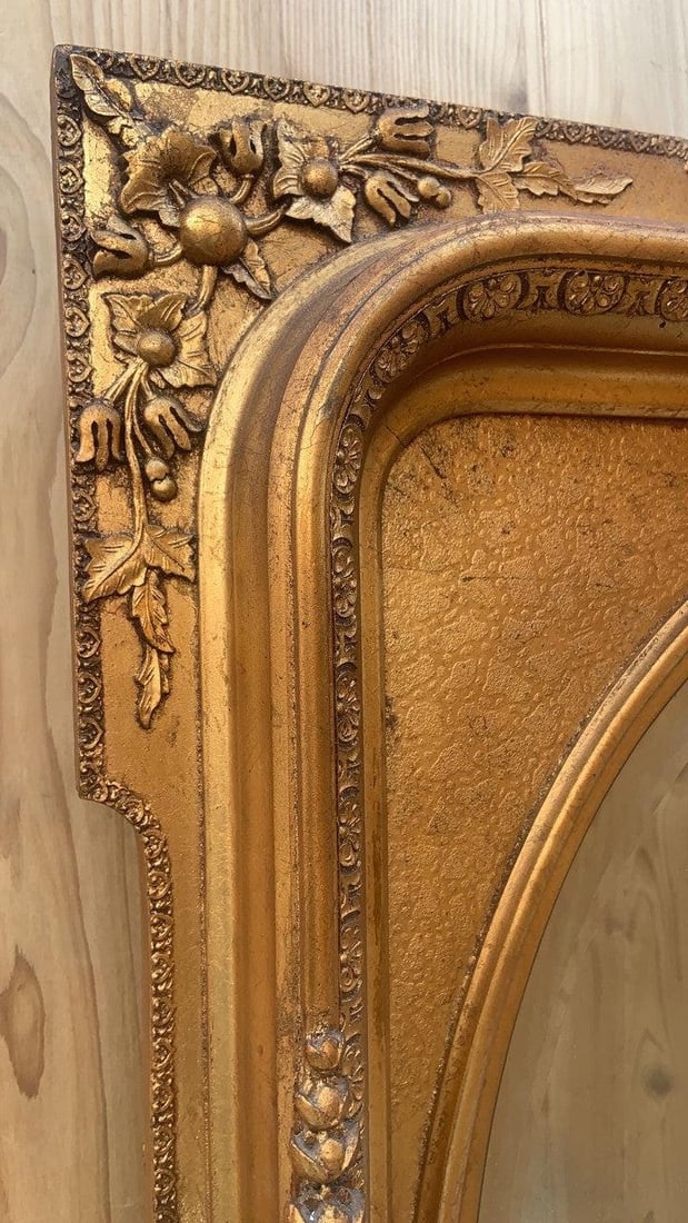 Antique French Napoleon III Style Gold Gilded Beveled Framed Wall Mirror - 4