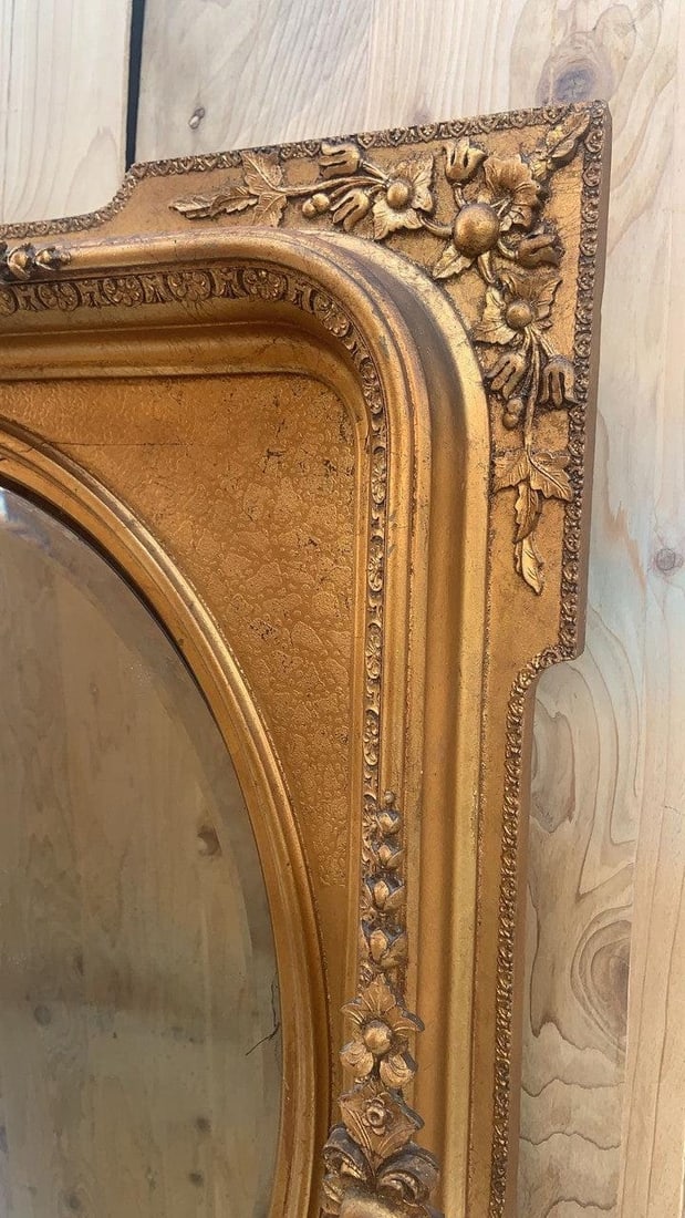 Antique French Napoleon III Style Gold Gilded Beveled Framed Wall Mirror - 8