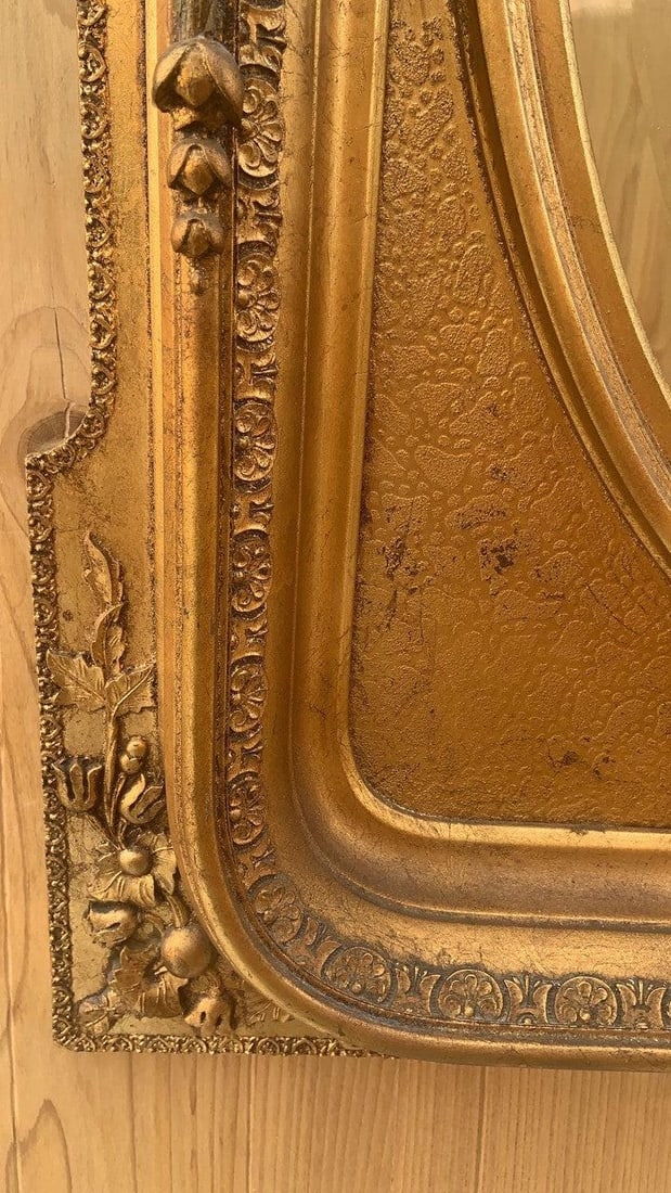 Antique French Napoleon III Style Gold Gilded Beveled Framed Wall Mirror - 9