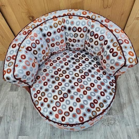 Mid Century Modern Atomic Barrel Back Club Chairs Newly Reupholstered - Pair - 7