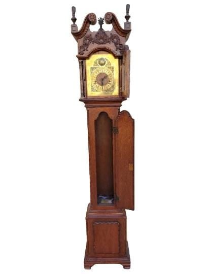 Vintage Traditional Grandmother Tall Floor Case Clock by Banks, Coldstone Co. - 7