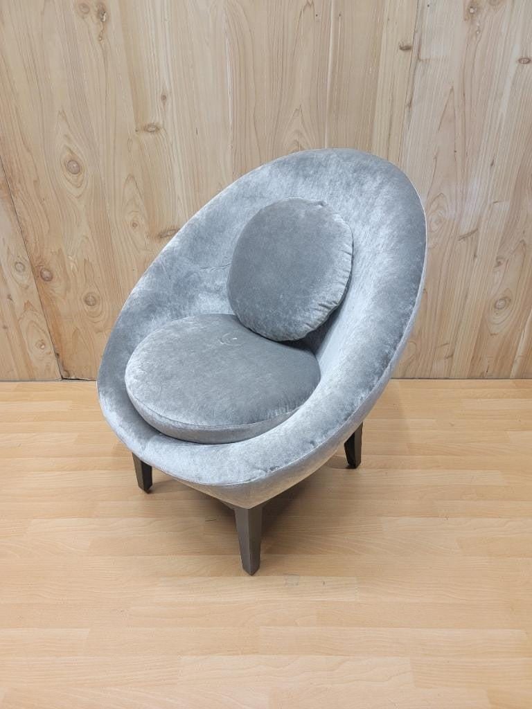 Mid Century Modern French Jean Royère Style Chair Newly Reupholstered in Velvet - 5