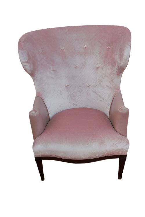 Mid Century Modern Edward Wormley Style Wingback Lounge Chair Newly Reupholstered (1 of 7)