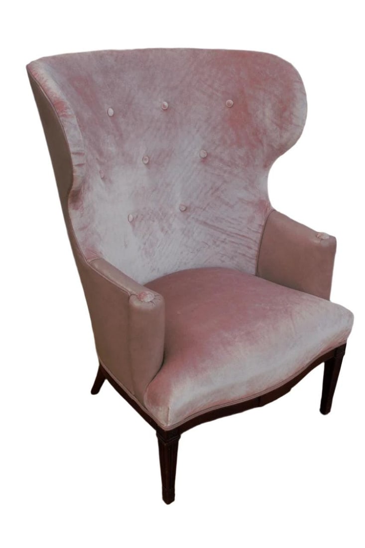 Mid Century Modern Edward Wormley Style Wingback Lounge Chair Newly Reupholstered - 2